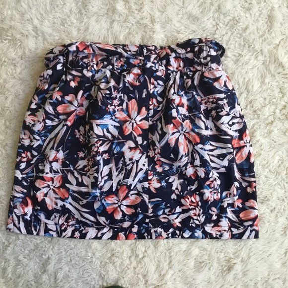 SAINT JOHN'S BAY Tennis Flora Printed Short Skirt Elastic Waist Tie Pockets M - Picture 4 of 9